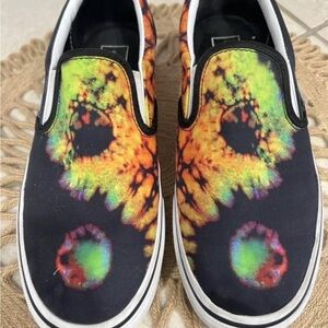 Vans Tie-Dye Slip-On Sneakers - Black, Orange, Green
